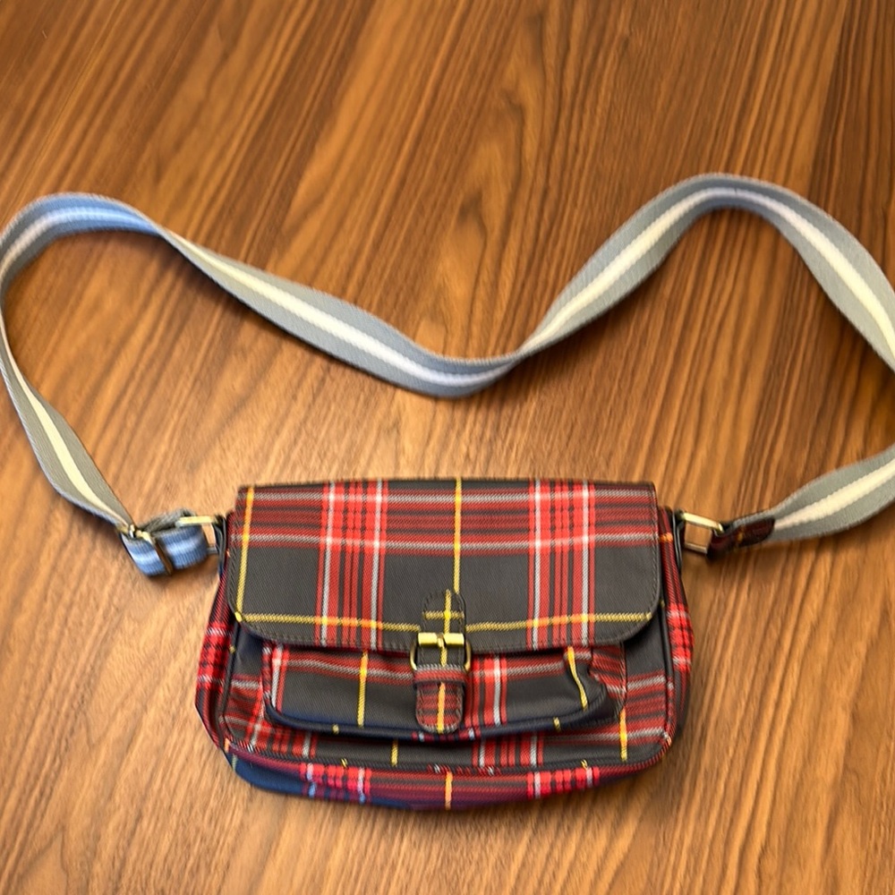 Johnnie B Crossbody Bag with Tartan Pattern